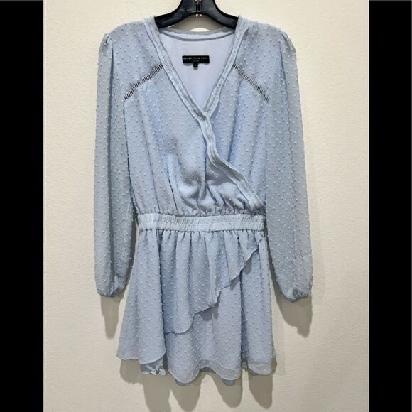 Generation Love Women's Blue Verona Swiss Polka-dot Mini Dress Size XSmall - Picture 3 of 6